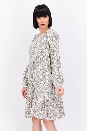Scotch & Soda Women Floral Print Mini Casual Dress, Beige