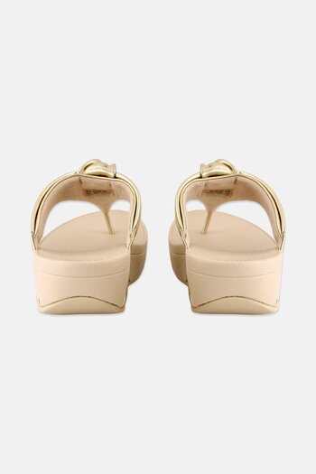 Fitflop Women Lulu Padded Knot Metallic Leather Sandals, Gold