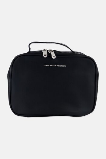 French Connection Women Brand Logo Makeup Bag, Black