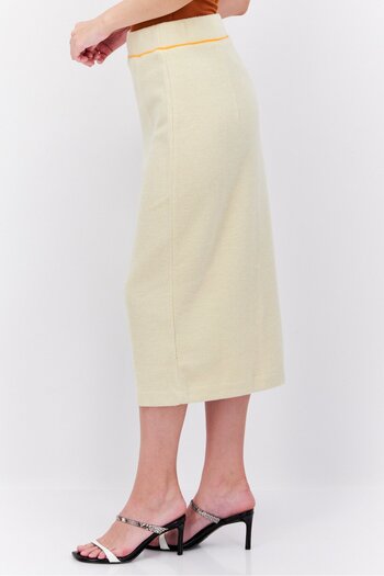 Esprit Women Knitted Pull On Midi Skirt, Beige