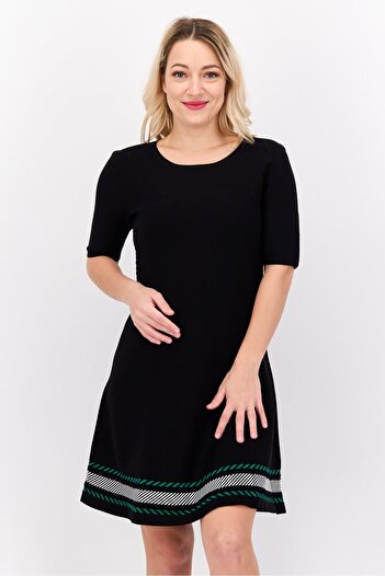 Esprit Women Knitted Mini Dress, Black Combo