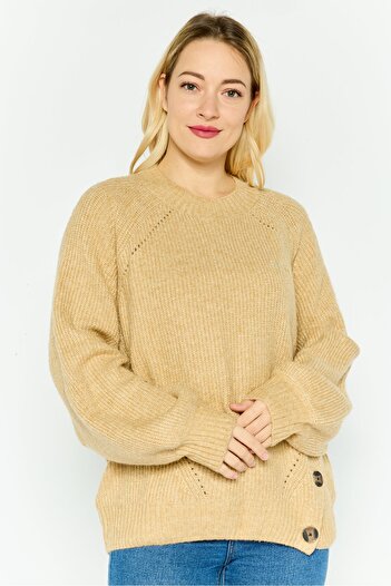 Pepe Jeans Women Knitted Long Sleeve Sweater, Beige