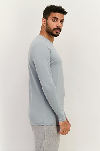 Quiksilver Men Sportswear Fit Long Sleeves Training T-shirt, Grey