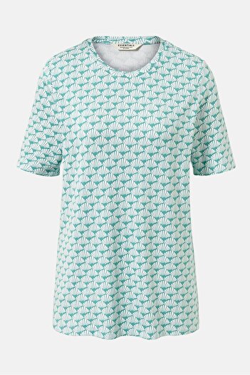 Tchibo Women Crew Neck Short Sleeves Graphic T-Shirt, Green