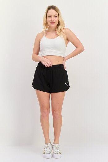 Puma Women Regular Fit Brand Logo Training Shorts, Black