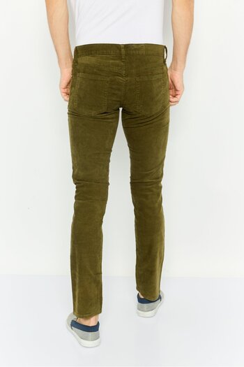 GAP Men Slim Fit Solid Stretchable Corduroy Pants, Olive