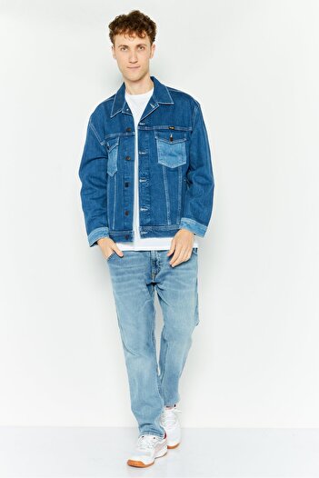 WRANGLER Men Textured Long Sleeve Denim Jacket, Blue
