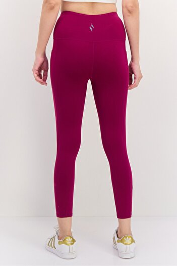 SKECHERS Women Sportswear Fit Solid Training Leggings, Purple
