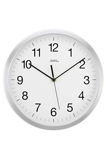 AMS Wall Clock 5541, Quartz, White, Analogue, Modern