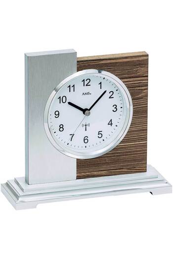AMS Table Clock 5149, Quartz, White, Analogue, Modern