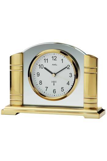 AMS Table Clock 5143, Quartz, White, Analogue, Modern