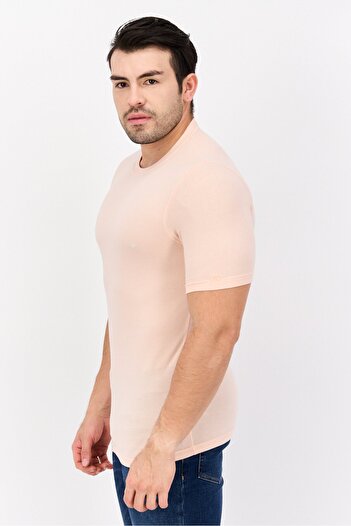 Legend Men Crew Neck Short Sleeve Plain T-Shirt, Petal Pink