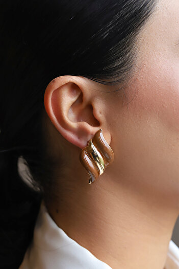 Brillo Vintage Wave Pattern Double Color Earrings
