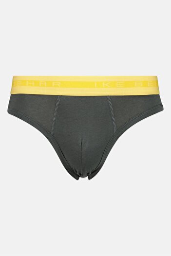 Ike Behar Men 5 Pack Brand Logo Pull On Low Rise Briefs, Sage Green