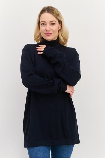 Esprit Women Turtle Neck Plain Sweater, Black