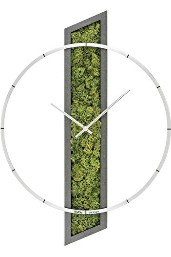 AMS Wall Clock 9605, Quartz, Grey, Analogue, Modern