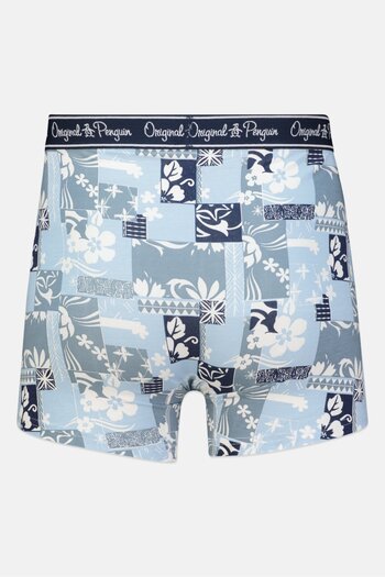 Original Penguin Men 3 Pack Allover Print Boxer Briefs, Purple/Navy/Blue