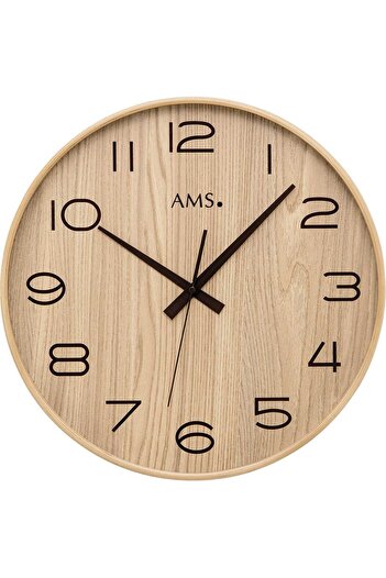 AMS Wall Clock 5522, Quartz, Beige, Analogue, Modern
