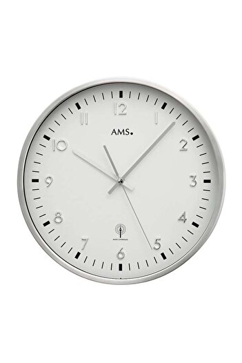 AMS Wall Clock 5914, Quartz, White, Analogue, Modern