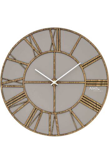 AMS Wall Clock 9635, Quartz, Grey, Analogue, Modern