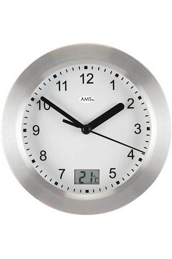 AMS Wall Clock 9223, Quartz, White, Analogue, Modern
