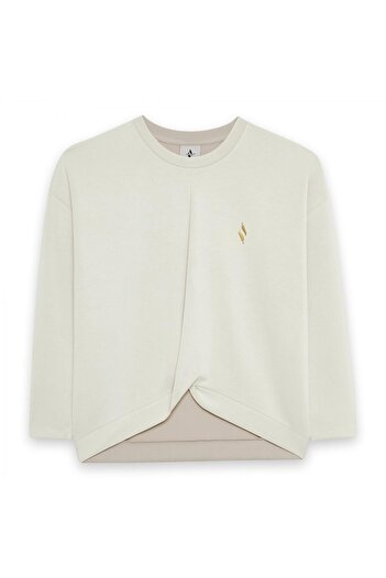 SKECHERS S242152 W Soft Touch Crew Neck White Women's Sweatshirt