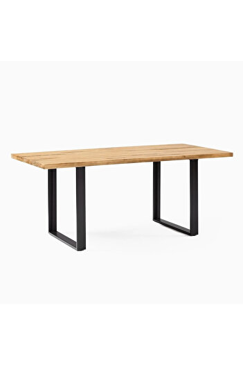 BRK Design Ahşap Masif Retro Tasarım Ceviz Renk Yemek Masası Mutfak Masası