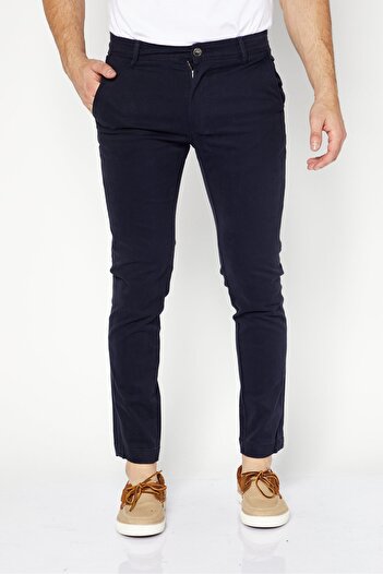 Sorbino Men Slim Fit Plain Pants, Blue