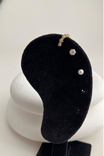 Modex Gold Color Pearl Cartilage Multiple Earrings