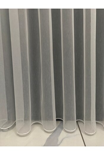 Vinaldi Düz Tül Perde Ttm Bambu Armür Etek Kurşunlu Düz Tül 1/2 Seyrek Pileli