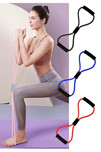 PLUSSPORT Elastic de rezistență pentru Pilates - cu frânghie și model de putere Butterfly, 1 bucată