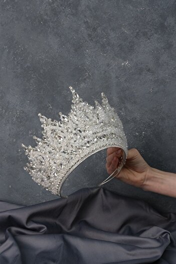 Hayalperest boncuk Paris High Intensive Bridal Henna Crown - Bead Embroidered