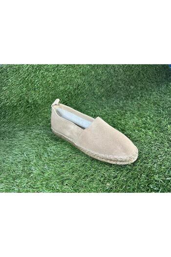 YANES CREATION Hakiki Deri ve keten Kadın El Yapımı Espadril