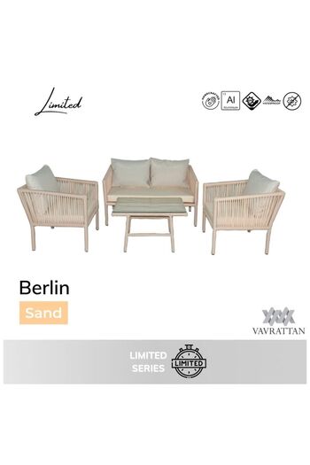 VAVRATTAN Berlin Bistro Rattan Bahçe Balkon Oturma Takımı Kum