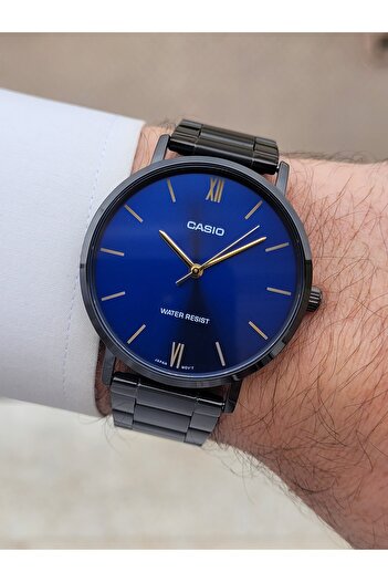Casio Black Navy Blue Color Men's Wristwatch