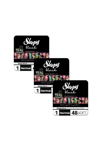 Sleepy Black Premium Plus Hijyenik Ped Mega Fırsat Paketi Normal 144 Adet
