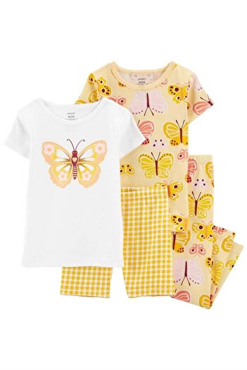 Carter's Carters Kız Bebek Kelebek Detaylı 4'lü Pijama Takımı