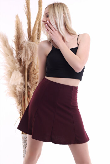 Cotton Mood 211114024 Two-Piece Elasticated Short Skirt Murdum