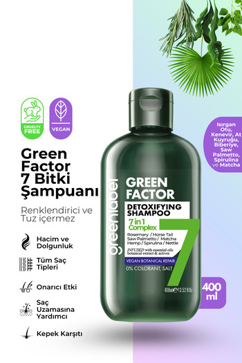 Greenlabel Green Factor 7 - Vegan, Paraben-Free, Gluten-Free Intensive Care Shampoo, Containing Herb and Rosemary Water