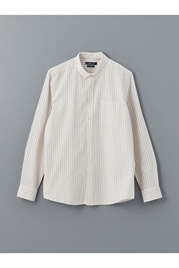 LC Waikiki Ανδρικό ριγέ μακρυμάνικο πουκάμισο LCWAIKIKI Classic Regular Fit