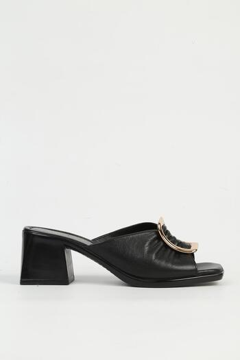 Pierre Cardin Дамски чехли от естествена кожа, черни PC-54629