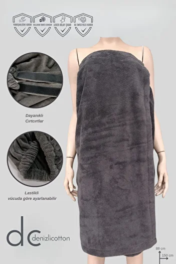 velvettowels Women's Sauna and Beach Skirt - Supersoft Velvet, Laser Cut Smoked 88X150 cm