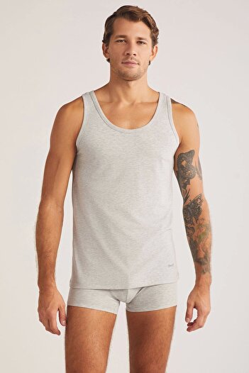 Kom Scott 2-Piece Basic Men's Tank Top with Straps - Gray