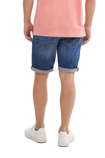 Tom Tailor Denim Tmavě kamenně modré džínové šortky a bermudy pro muže
