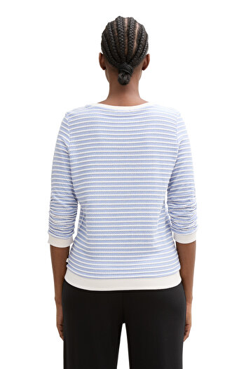 Tom Tailor Denim hanorac jacquard cu dungi