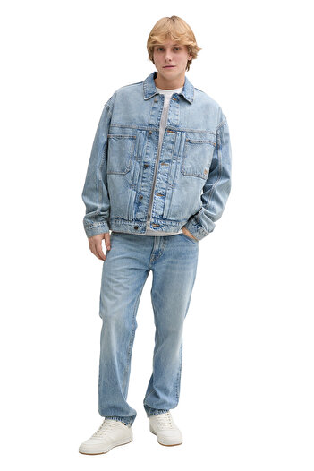 Tom Tailor Denim Green Denim Jacket for Men - Used Light Stone