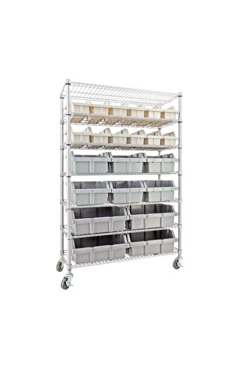 Seville Classics 23-Piece Commercial 7 Shelf Storage Rack with 22 Bins