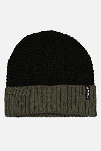 Fcuk Men Colorblock Beanie, Black