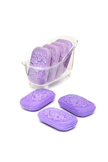 Missi Purple Soap Bathroom Set with Decorative Tub
