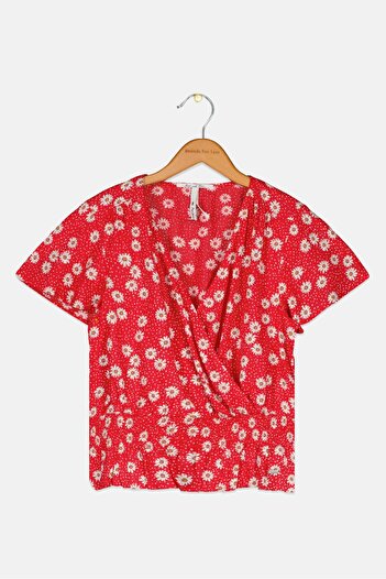 Pepe Jeans Kids Girl Allover Printed Blouse, Red